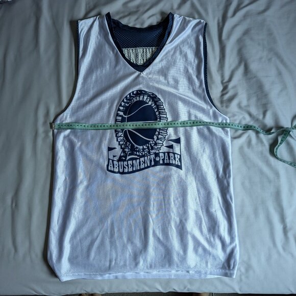 White/Blue Reversible Dazzle Basketball Jersey - Picture 6 of 8